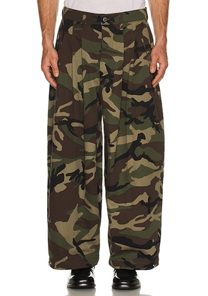 Art Community Triptych Japanese Wide Leg Pant in Camo - Army. Size L (also in M, XL/1X).