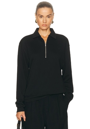 Eterne Zip-up Polo Sweatshirt in Black - Black. Size XL (also in L).