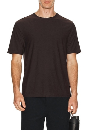 Beyond Yoga Featherweight Always Beyond Crew Tee 2.0 in Dark Chocolate Heather - Brown. Size XL/1X (also in S, XXL/2X).