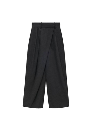 Loewe Cropped Wrap Wool Trousers, Brand Size 36 ( US Size 4 )