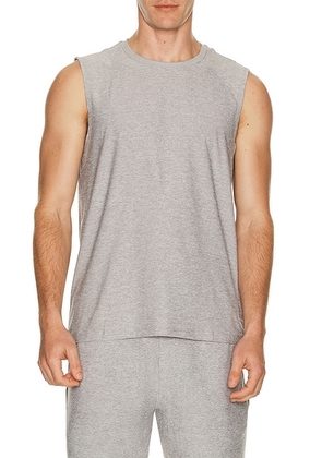 Beyond Yoga Featherweight Free Flo Muscle Tank in Silver Mist - Grey. Size S (also in L, XL/1X, XXL/2X).