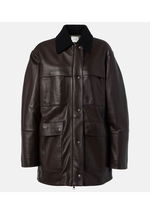 Vince Wool-trimmed leather jacket