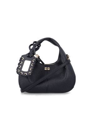 Ganni Black Mini Hobo Bag