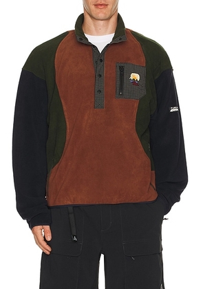 Brain Dead Equipment Ripstop Pullover Fleece Jacket in Navy - Blue. Size S (also in L).