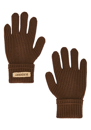 Burberry Patch Gloves in Treacle - Chocolate. Size S/M (also in M/L).