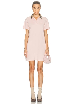 Burberry Iris Check Polo Dress in Posy Pink - Pink. Size M (also in L, S, XS).