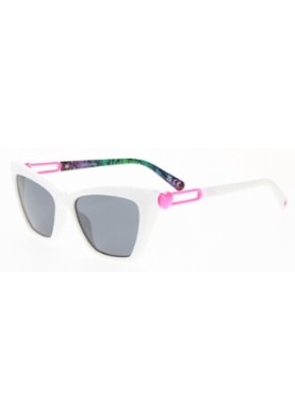 Betsey Johnson Smoke Cat Eye Ladies Sunglasses 10269710.LTS WHTSMK