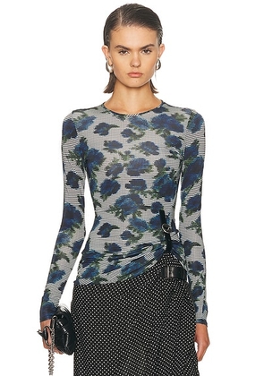 Coperni Suspended Ascii Top in Print Blue - Blue,White. Size 38 (also in 36, 40).