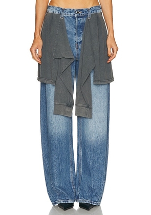Alexander Wang Pre-Styled Straight Leg in Vintage Marbled Blue - Blue. Size 24 (also in 25, 26, 27, 29).