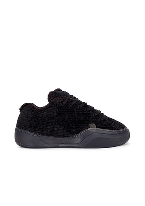 ERL Corduroy Vamp Sneakers in Black - Black. Size 9 (also in 10).
