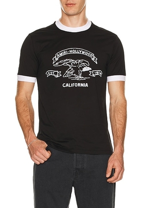 Amiri Eagle Ringer Tee in Black - Black. Size M (also in L, S, XL/1X, XXL/2X).