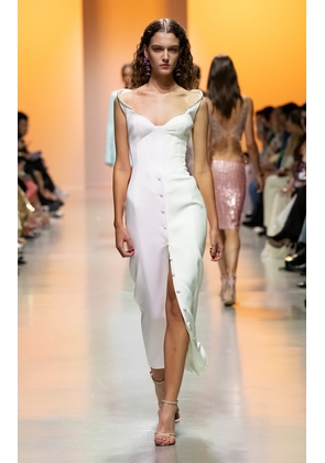 Georges Hobeika Split Off-The-Shoulder Crepe Midi Dress - Moda Operandi