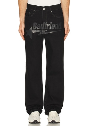 Badfriend Star Pant in Black & Charcoal - Black. Size 34 (also in 30, 32).