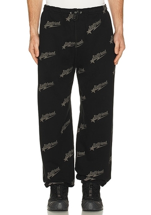 Badfriend Star Sweatpant in Black & Charcoal - Black. Size M (also in L, S, XL/1X).