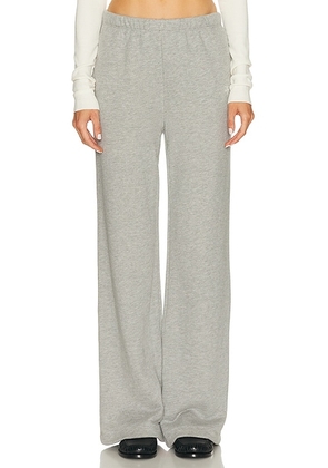 Eterne Oversized Wide Leg Sweatpant in Heather Grey - Light Grey. Size M (also in L, S, XL).