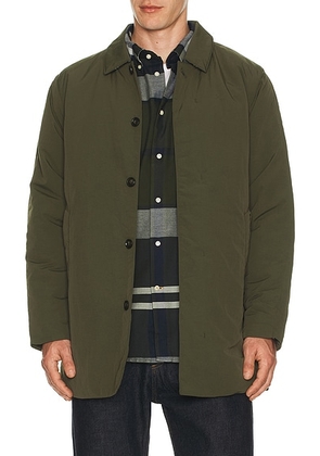 Barbour Wadded Lorden Showerproof Mac Jacket in Olive - Olive. Size M (also in L, S, XL/1X).