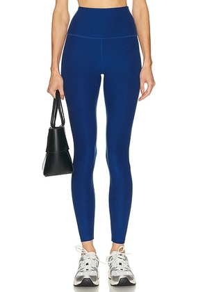 Beyond Yoga Spacedye Caught in The Midi High Waisted Legging in Marine Blue Heather - Blue. Size M (also in L).