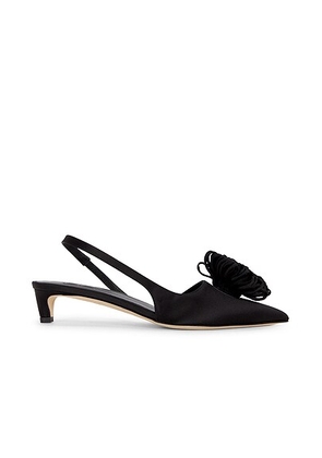 By Malene Birger Laiolo Satin Slingback Pump in Black - Black. Size 37 (also in 36, 38, 39, 40, 41).