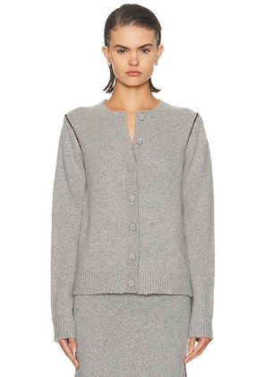 The Elder Statesman Glacier Cardiga in Heather Grey & Port - Grey. Size M (also in L).