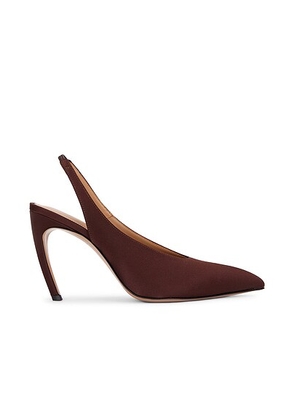 THE ATTICO Viper 95mm Slingback Heel in Dark Brown - Brown. Size 37 (also in 39.5, 40).