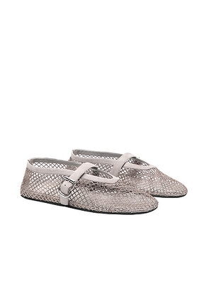 ALAÏA Ballet Flat in Argent - Light Grey. Size 39 (also in ).