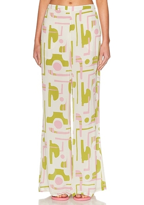 ADRIANA DEGREAS Wide Leg Pant in Unique - White. Size M (also in L, S, XS).