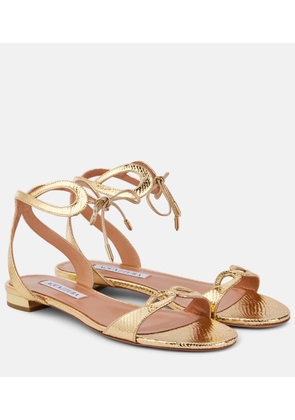 Aquazzura Tessa metallic leather sandals