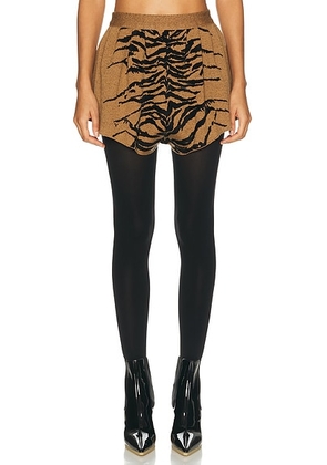 ALAÃA ALAÎªA Tiger Short in Ocre - Brown. Size 36 (also in 38, 34, 40).