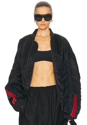 Adidas Originals x Willy Chavarria Satin Bomber Jacket in Black - Black. Size M (also in XL/1X).