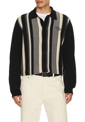 Carhartt WIP Bainter Cardigan in Bainter Stripe & Graphite - Black. Size S (also in L, XL/1X).