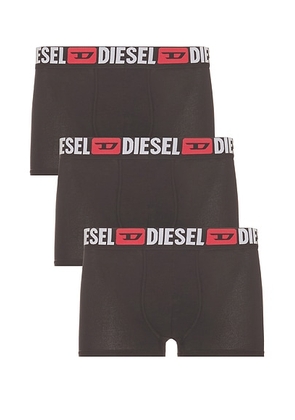 Diesel Three-pack Of All Over Logo Waist Boxers in Solid & Black - Black. Size S (also in XL/1X, XXL/2X).