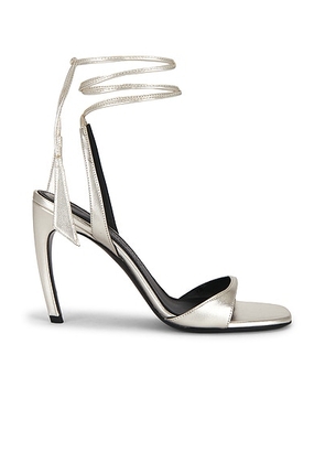 THE ATTICO Ora 95mm Sandal in Silver - Metallic Silver. Size 36.5 (also in 37, 37.5, 38, 38.5, 39, 39.5, 40).