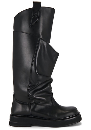 THE ATTICO Passeggiata Combat Boot in Black - Black. Size 36.5 (also in 36, 37, 37.5, 38, 38.5, 39, 39.5, 40).