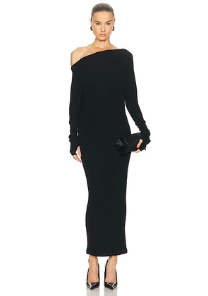 Enza Costa Knit Slouch Maxi Dress in Black - Black. Size M (also in S).