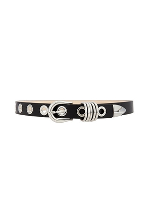 DEHANCHE Hollyhock Rivet Belt in Black & Silver - Black. Size M (also in XS, S, L).