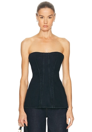 AGOLDE Lara Corset Top in Night Sky - Blue. Size M (also in L, S, XS).