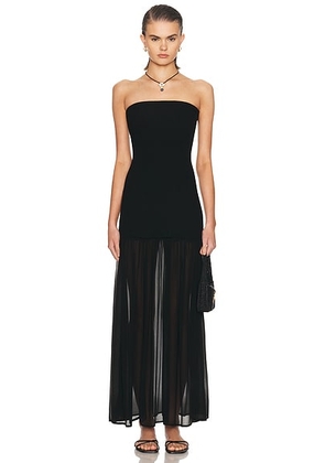 Enza Costa Airy Strapless Dress in Black - Black. Size S (also in XS).