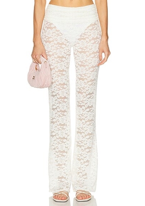 Bananhot Nana Pant in Cream Lace - Cream. Size S (also in L, M).