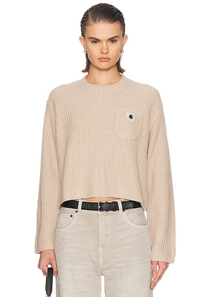 Carhartt WIP Mira Sweater in Fleur De Sel - Taupe. Size M (also in XS, S).