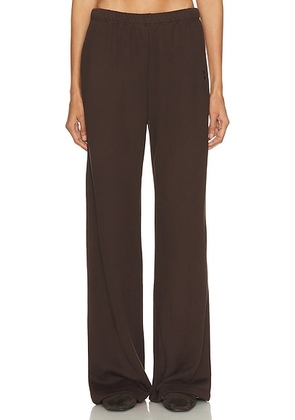 Eterne Oversized Wide Leg Sweatpant in Espresso - Brown. Size M (also in L, S, XL, XS).