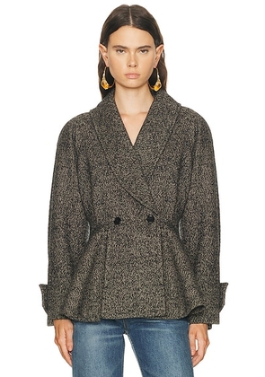 Chloe Wool Jacket in Beige & Black - Black. Size 38 (also in 40).