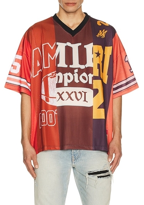 Amiri Spliced Oversized Tee in Red - Red. Size M (also in L, S, XL/1X, XXL/2X).
