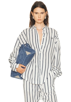 THE ATTICO Striped Button Down Shirt in Multicolor - White,Blue. Size 36 (also in 38, 40, 42, 44).