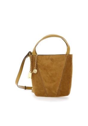 Chloé Spin Beige Shoulder Bag With Adjustable And Removable Shoulder Strap And Logo Charm On The Front In Suede Woman