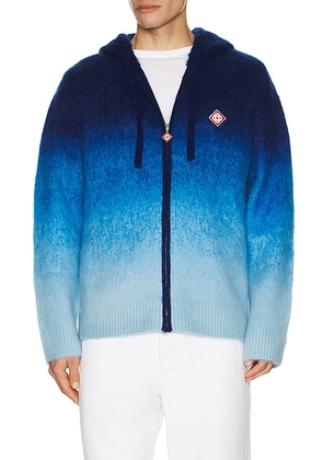 Casablanca Gradient Mohair Hoodie in Gradient - Blue. Size M (also in S, L, XL/1X, XXL/2X).
