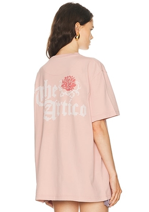 THE ATTICO Oversized T-Shirt in Rose - Rose. Size 38 (also in 36, 40, 42, 44).