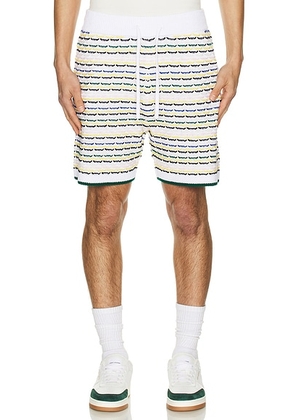 Casablanca Tuck Stitch Shorts in Multi - White. Size M (also in S, XXL/2X).