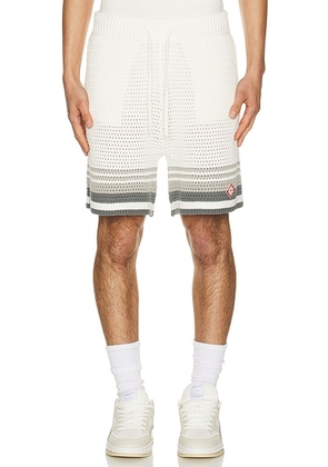 Casablanca Crochet Shorts in White & Grey - White. Size M (also in S).