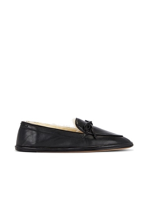 Emme Parsons Parker Loafer in Black Nappa & Shearling - Black. Size 36 (also in 35, 38, 39).