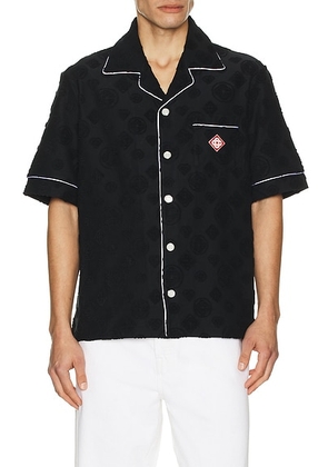Casablanca Towelling Monogram Shirt in Black - Black. Size M (also in S, L, XL/1X).